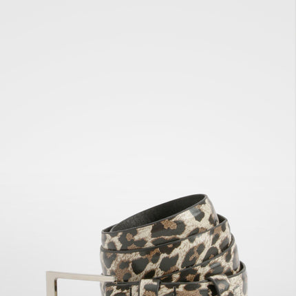 UNICORN Leopard Print Boyfriend Belt With Thick Buckle One size