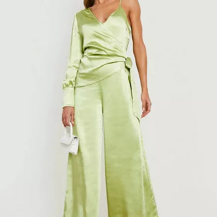 UNICORN Women's jumpsuit satin green black s m