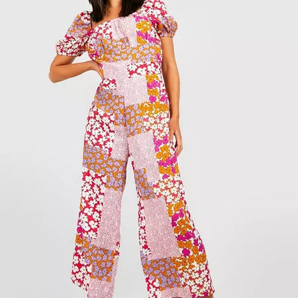 UNICORN Women's jumpsuit floral print pink s