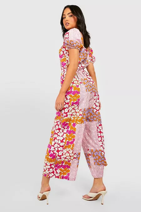 UNICORN Women's jumpsuit floral print pink s