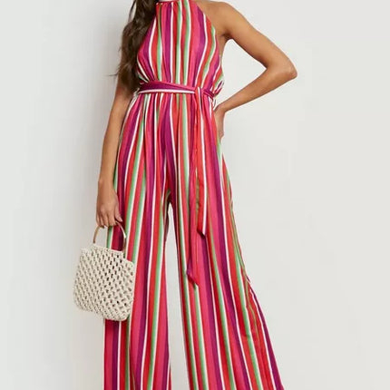 UNICORN Women's jumpsuit striped dark pink s m l xl