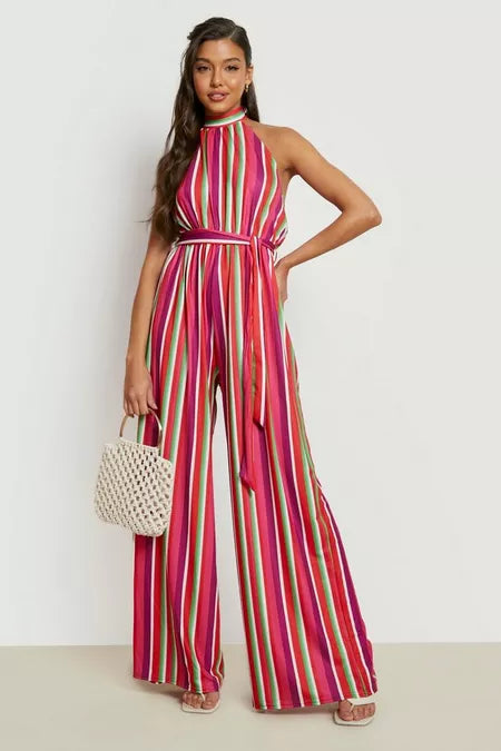 UNICORN Women's jumpsuit striped dark pink s m l xl