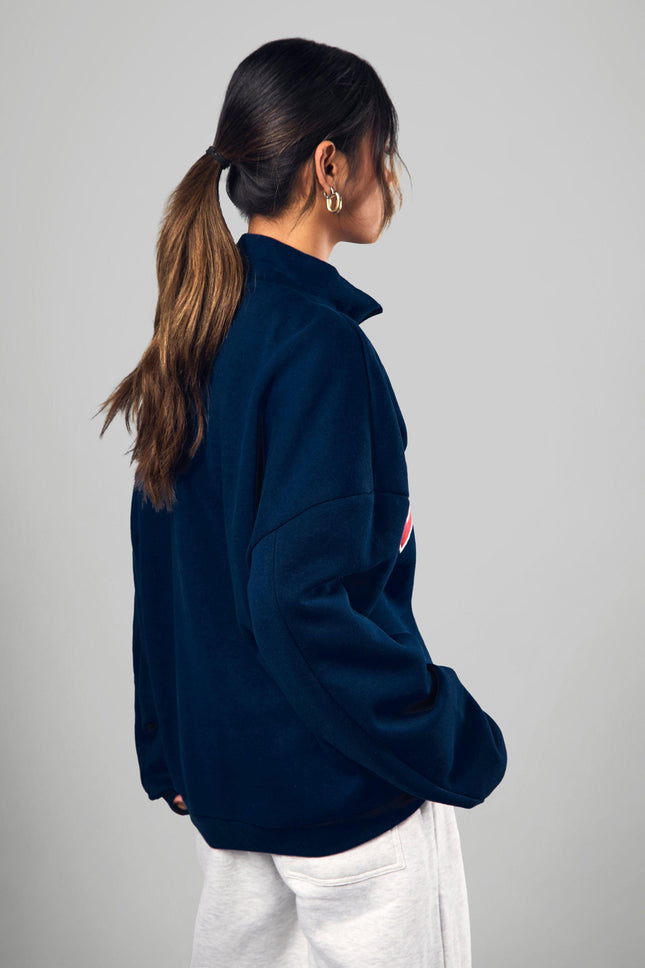 UNICORN Women's Oversized Dsgn Studio Sweater With Short Zipper l xl