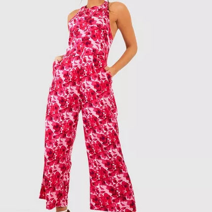 UNICORN Women's jumpsuit floral print pink xl