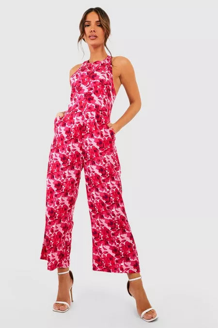 UNICORN Women's jumpsuit floral print pink xl