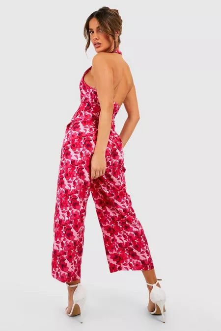 UNICORN Women's jumpsuit floral print pink xl