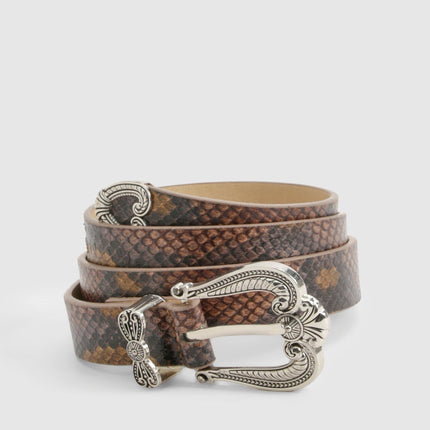 UNICORN Snake Print Western Belt With Buckle s m l