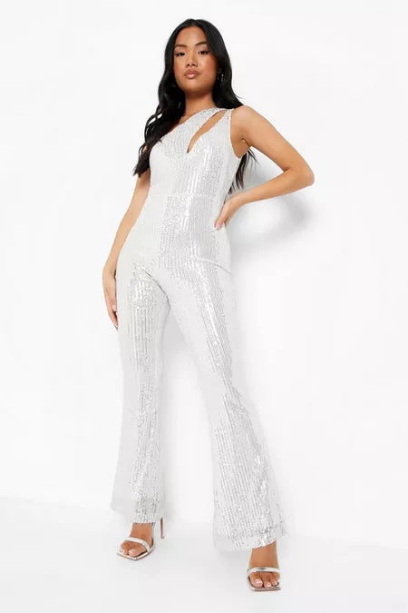 UNICORN Women's jumpsuit silver glitter l xl