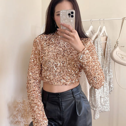 UNICORN Women's shirt crop top beige xs s m l