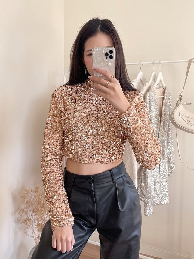 UNICORN Women's shirt crop top beige xs s m l