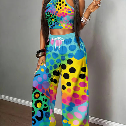 UNICORN Ladies American Retro Y2K Spicy Two-Piece Set Colorful Polka s m l xl xxl