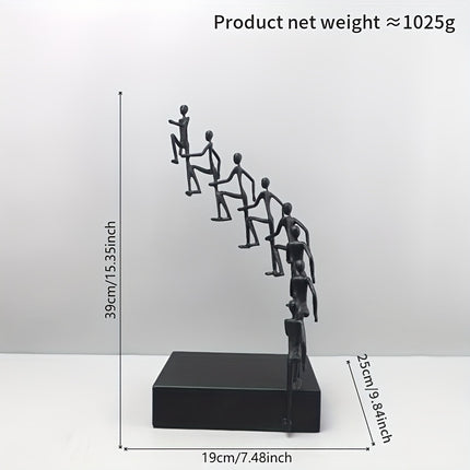 UNICORN metal step ladder character art sculpture 8 small people step ladder black