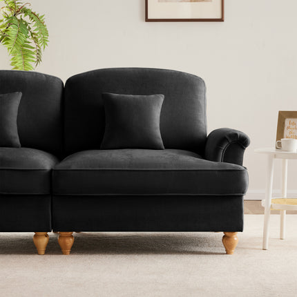 UNICORN L-Shaped 4-Seater Sofa Comfortable Seating for Living Room Black