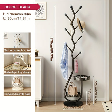 UNICORN Freestanding Valet Stand with a Dual-Tier Design White Black