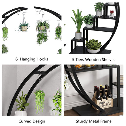 UNICORN 2 Pack 5 Tier Metal Plant Stand Black