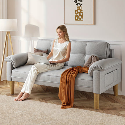 UNICORN Couch with Armrest And Side Pocket144 X 77 X 77 Cm Dark Grey/Light Grey