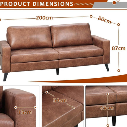 UNICORN 3-Seater Sofa Bed Dimensions 200 x 87 x 80 cm, Brown