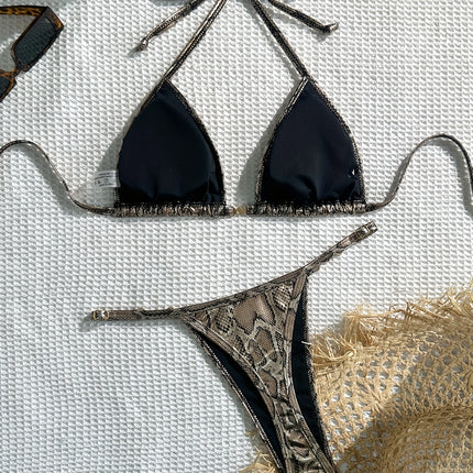 UNICORN Leopard Print Halter Neck Bikini Set, 2pcs, Ideal for Vacation xs s m l
