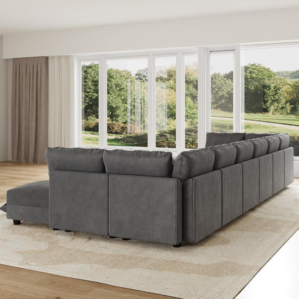 UNICORN Large Modular Sectional Sofa with Storage Seats Grey Green Beige