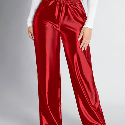 UNICORN Womens Silvery-Hot Stamped Elastic Waistband Straight-Leg Pants s m l xl xxl