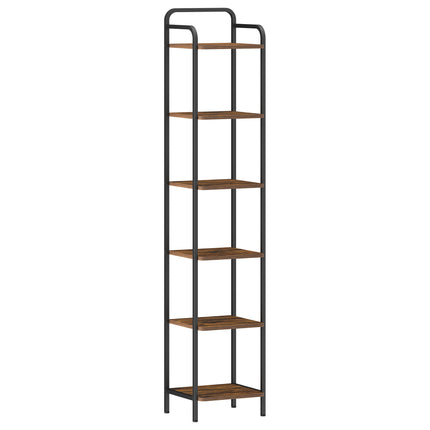 UNICORN Bookcase, Shelf, Standing Shelf, Slim Bookcase Black/Rustic Brown