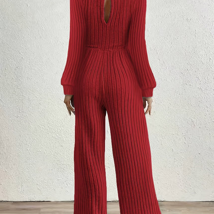 UNICORN High Neck Long Sleeve Versatile Womens Jumpsuit Solid Color s m l xl