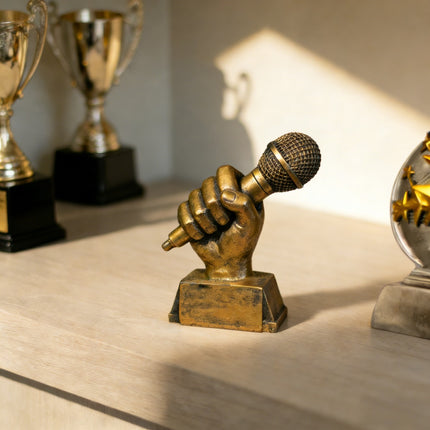UNICORN Microphone Trophy Resin Statue Desktop Decor for Music Lovers