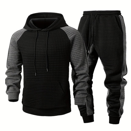UNICORN Men's Black-Gray  Sweatshirt Sport Jacket, Top and Pants 2pcs Set