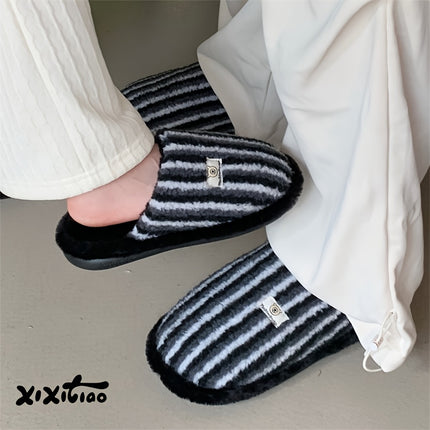 UNICORN Men's Home Slippers, Casual Color-Block Striped 36 38 39.5 41.5 43