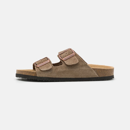 UNICORN Men's Slippers Leather Brown 38 39 40 41 42 43 44