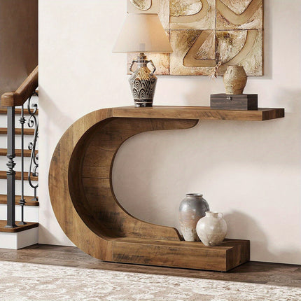 UNICORN 109.98cm Mid-Century Modern C-Shaped Console Table