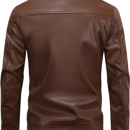 UNICORN Men'S PU Jacket, European Size, Breathable And Versatile Coat m l xl xxl xxxl