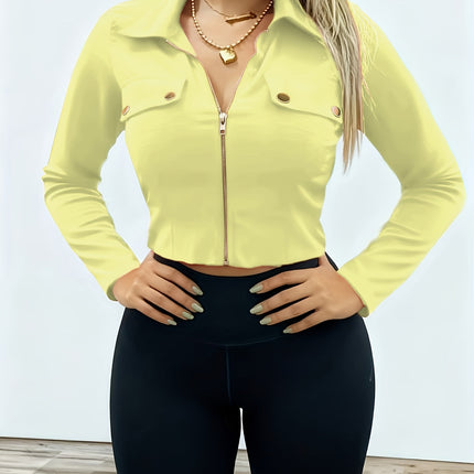 UNICORN Slim-Fit Lapel Zip Casual Solid Long Sleeve Shirt xs s m l xl