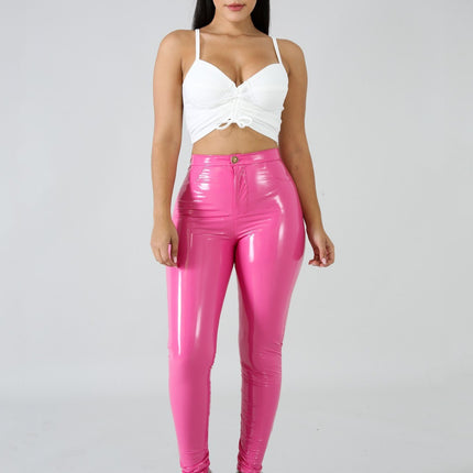 UNICORN Women Latex Faux Pu Leather Pants Push Up High Waist Skinny Pants s m l xl xxl