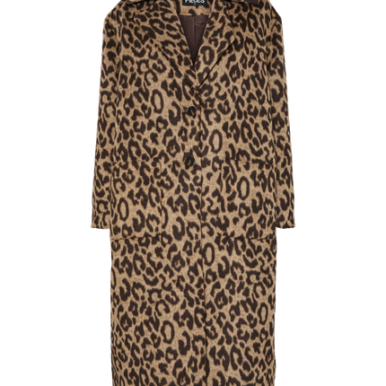 Jili long black leopard coat