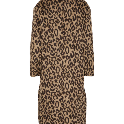 Jili long black leopard coat