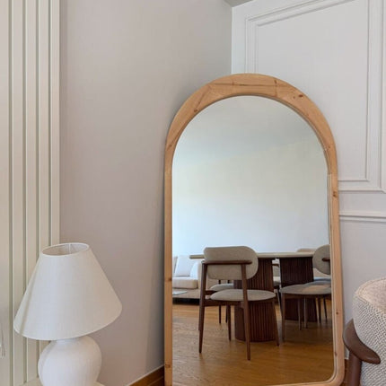 Léa – Ovale Spiegel met Houten Frame 180x100 cm
