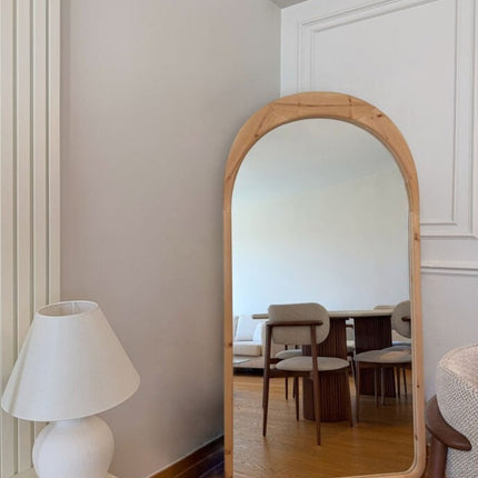 Lina – Ovale Spiegel met Houten Frame 180x80 cm