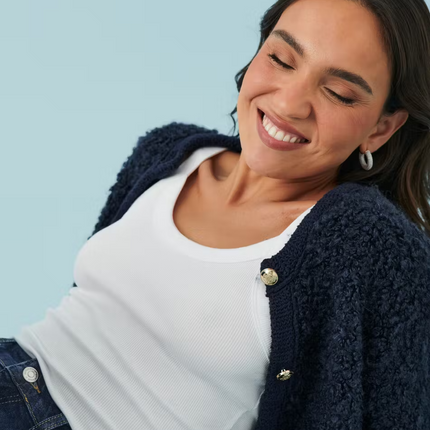 UNICORN Women's cardigan with buttons blue beige xs s m l xl