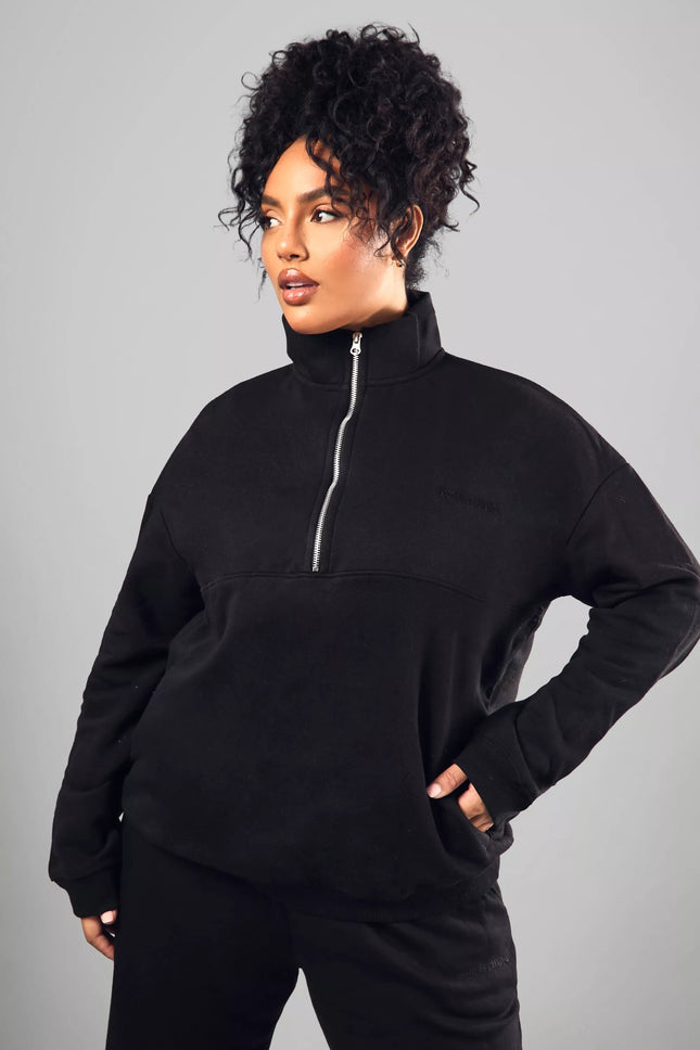 UNICORN Women Oversized Embroidered Dsgn Studio Sweater With Short Zipper 44 46 48 50 52 54 56