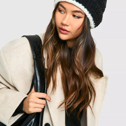 UNICORN Women's Contrasting Fluffy Knitted Hat One size
