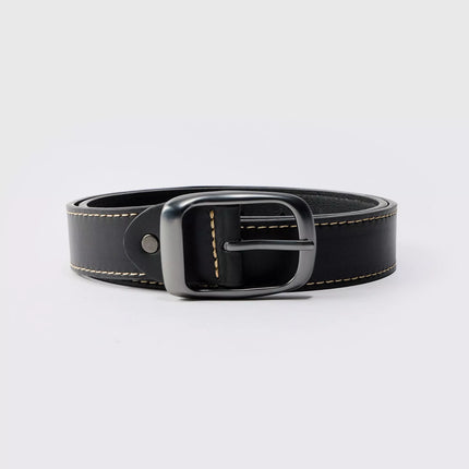 UNICORN Black men's belt with stitching and buckle XL