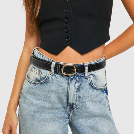 UNICORN Woman's Belt with contrasting stitching and buckle One size