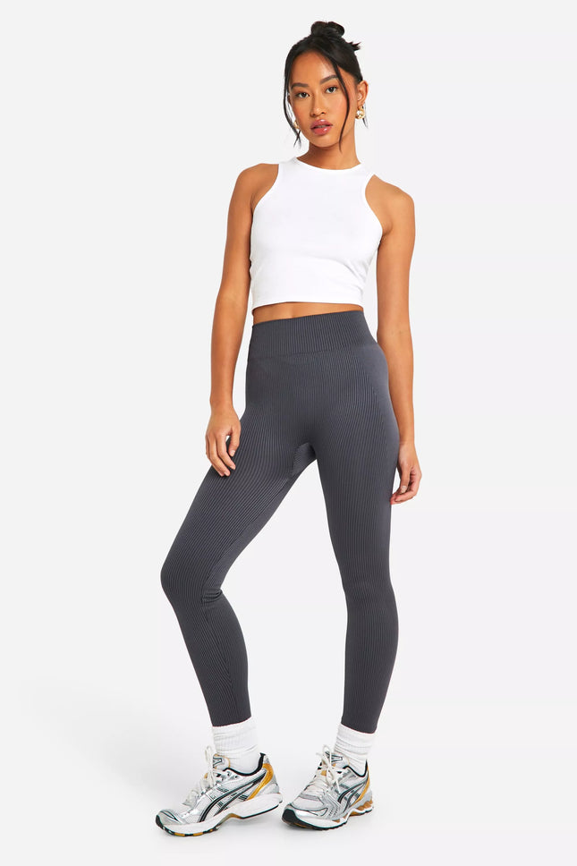 UNICORN Women's Ribbed Contrasting Seamless Contour Leggings s m l