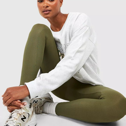 UNICORN Tall Ribbed Basic Mid Rise Leggings xs s