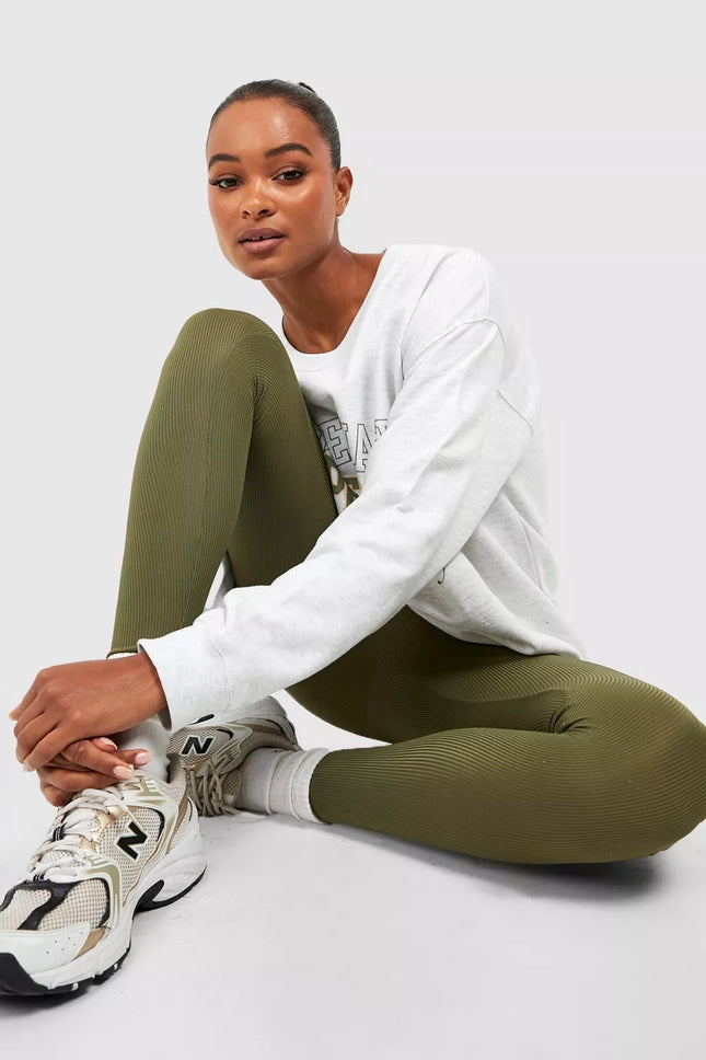 UNICORN Tall Ribbed Basic Mid Rise Leggings xs s