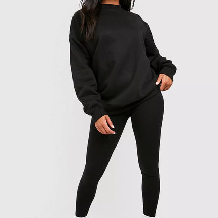 UNICORN Women's Basic Leggings With Large Waistband Black XS S M L XL