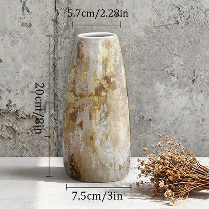 UNICORN Ceramic Vase for Home Decor Golden And White