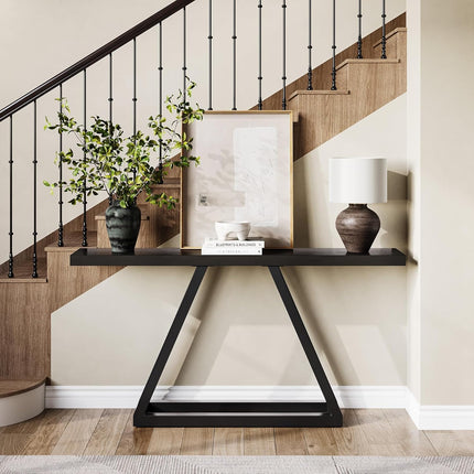 UNICORN Console Table, 160 cm Narrow Sofa Table  for Living Room, Black