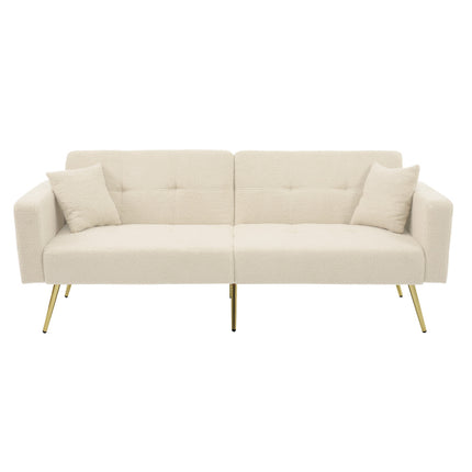 UNICORN Modern minimalist sofa bed size: 175*64*72 cm angle adjustable gold bed legs sofa with cushions side storage pockets